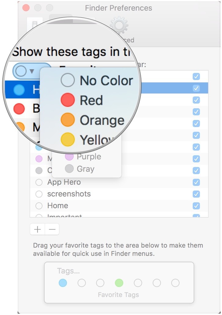 using tags in mac finder